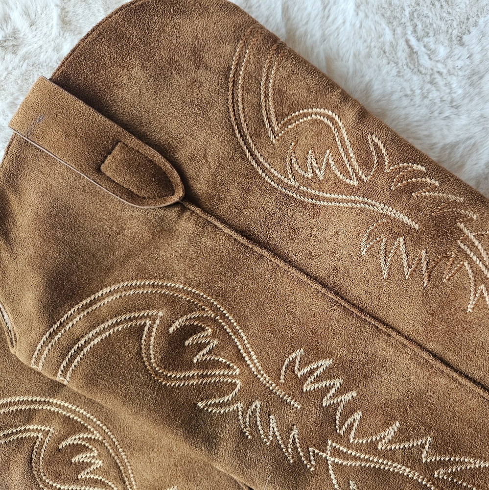 Brown Suede Western Boots - Picture 6 of 7